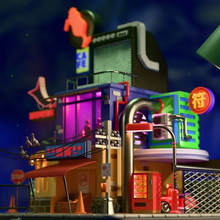 Back to Blender: a shop front, close